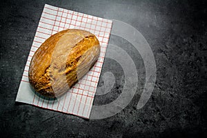 Bread on a black background.