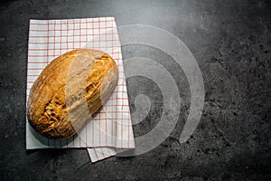 Bread on a black background.