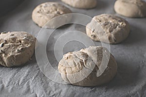 Bread buns before baking