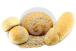 Bread and buns with wheat
