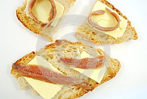 Bread, butter and anchovies