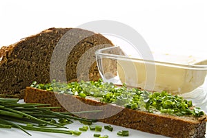 Bread butter and chives