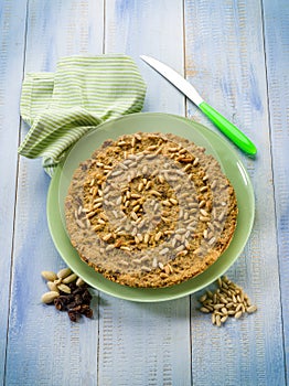 Bread cake with almond and dried grape