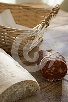 Bread and calabrese fiery soppressata