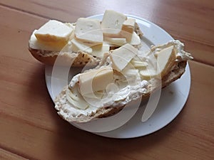 bread and cheese sandwich with vegetable