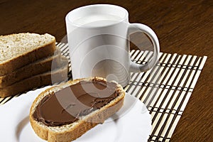 Bread with chocolate spread