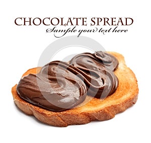 Bread with chocolate spread.