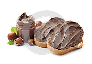 Bread with chocolate spread
