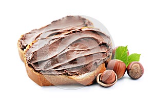 Bread with chocolate spread