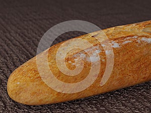 Bread closeup composition traditional baguette and loaf bakery product