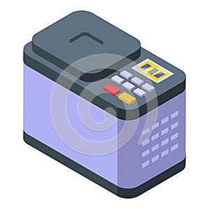 Bread control icon isometric vector. Oven machine