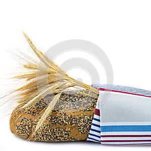 Bread covered with a dishcloth