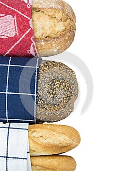 Bread covered with a dishcloth