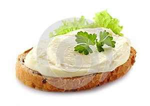 Bread with cream cheese