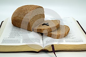 Bread with Cross On The Bible