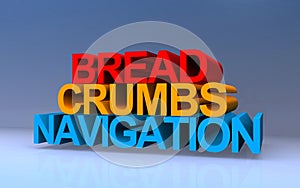 bread crumbs navigation on blue