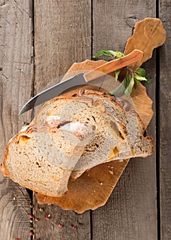 Bread on a cutting board