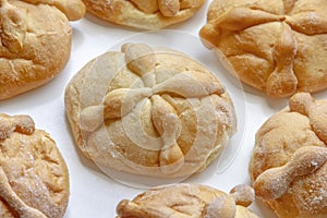 Bread of the dead a type of sweet bread traditionally baked in Mexico