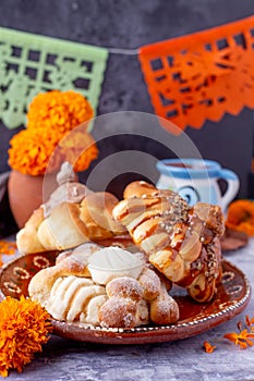 Bread of the dead, typical mexican