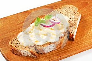 Bread with duck fat spread