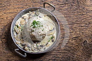 Bread dumpling with sauce