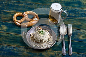 Bread dumpling with sauce