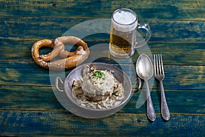 Bread dumpling with sauce