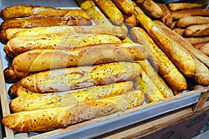 Bread food background brown wheat graine roll lot pastries batch product baked baguette corn