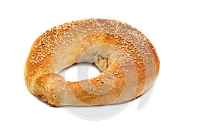 Bread in the form of a bagel on a white background