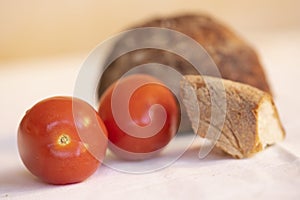 bread and fresh tomatoes