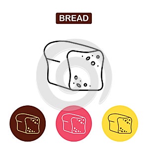 Bread icon isolated on background.