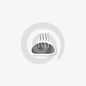 Bread icon sticker isolated on gray background