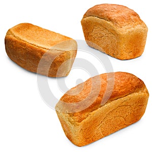 Bread isolated food loaf bakery set baguett