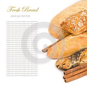 Bread isolated over white