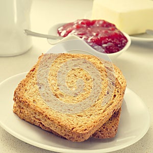 Bread, jam and butter