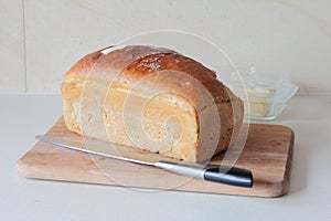 Bread with knife