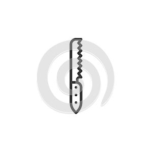 Bread knife line icon