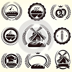 Bread labels set. Vector