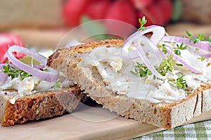 Bread with lard photo
