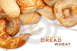 Bread, loaf, baguette, bagel, wheat