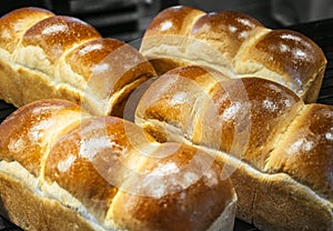 Bread loaf Fresh bake display Bakery shop