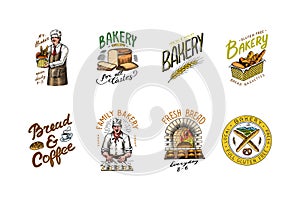 Bread, long loaf or baguette. Engraved hand drawn in old sketch and vintage style for label, logo and menu, bakery shop.