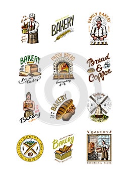 Bread, long loaf or baguette. Engraved hand drawn in old sketch and vintage style for label, logo and menu, bakery shop.