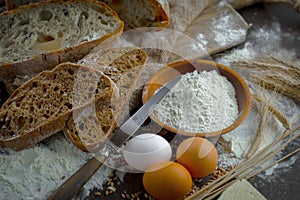 Bread made from flour