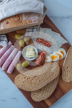 Bread made from wheat and rye flour