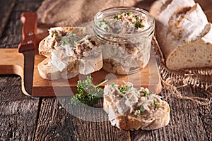 Bread with meat spread