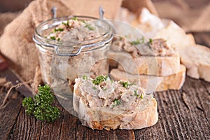 Bread with meat spread