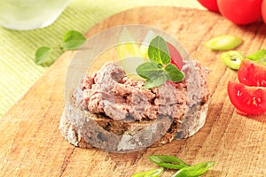 Bread with meat spread