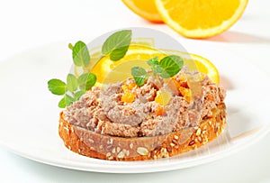 Bread with meat spread