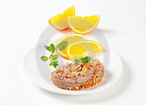 Bread with meat spread